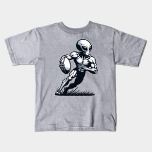 alien playing rugby Kids T-Shirt